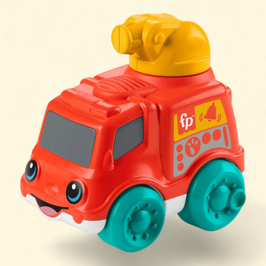 Fisher-Price Chime & Ride Fire Truck Push-Along Toy 6 Months & Up, 4.6 in
