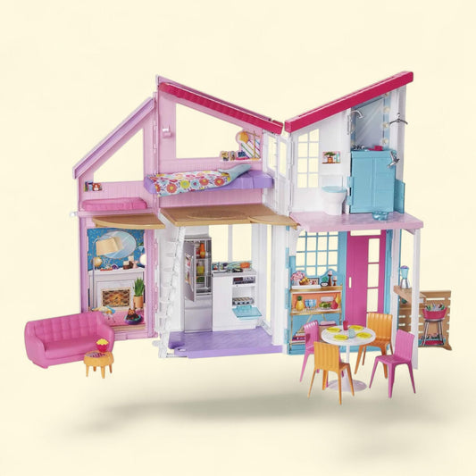 Barbie Malibu House Dollhouse Playset, 25+ Furniture and Accessories (6 Rooms), Multicolor