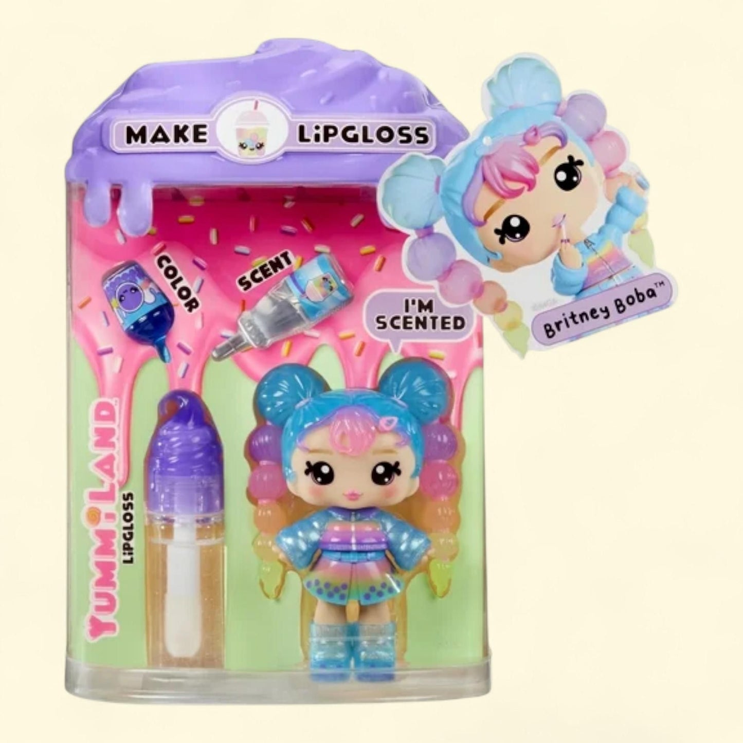 Yummiland Lip Gloss Doll - Britney Boba, Ages 4+