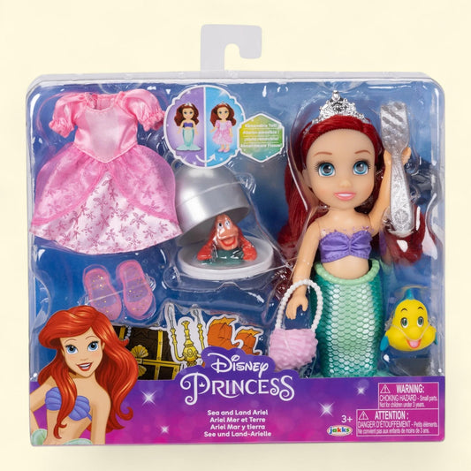 Disney Princess Ariel Petite Doll Set, Sea and Land, 7.50 in