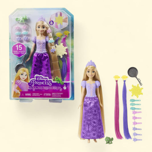 Disney Princess Fairy-Tale Hair Rapunzel Fashion Doll, 2 Color-Change Hair Extensions