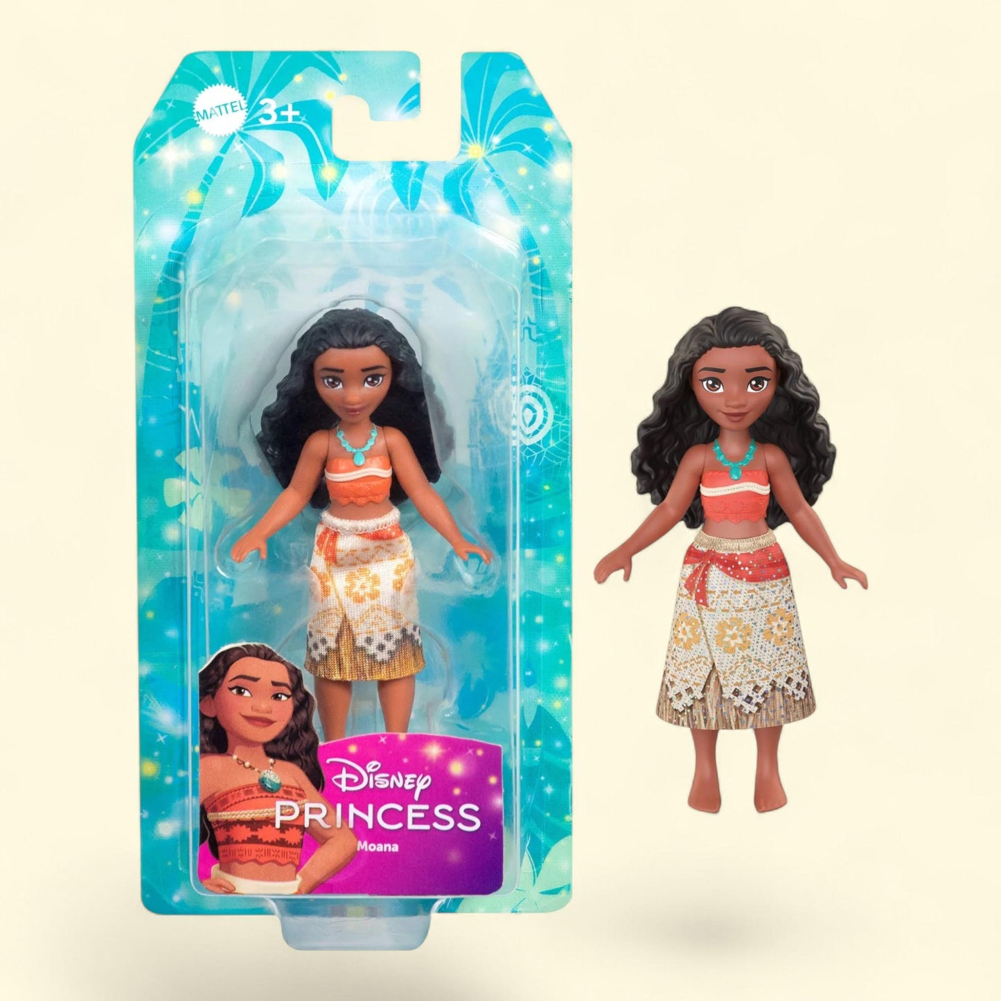 Disney Princess Moana Small Doll, Shiny Outfit, Removable Skirt, Inspired by Movie, 8 Inches