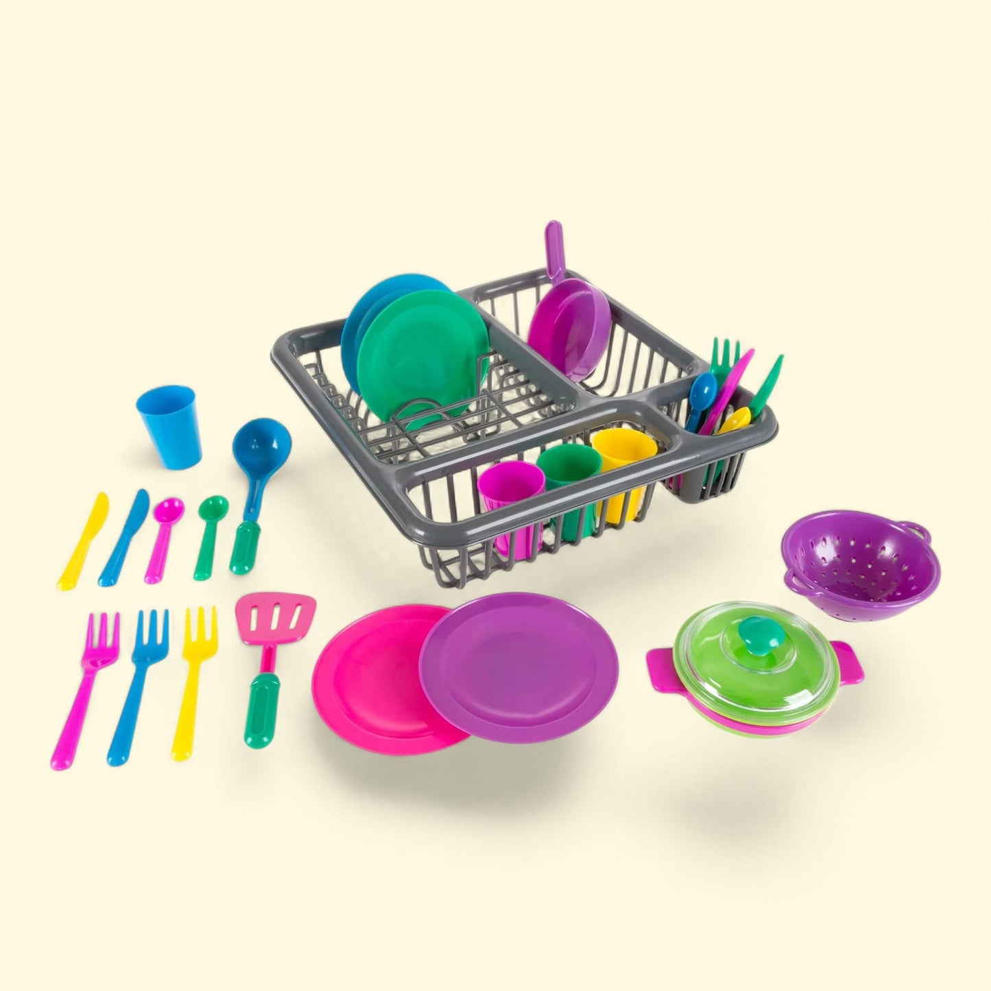 Hey! Play! Kids Play Dish Set, 27 Piece