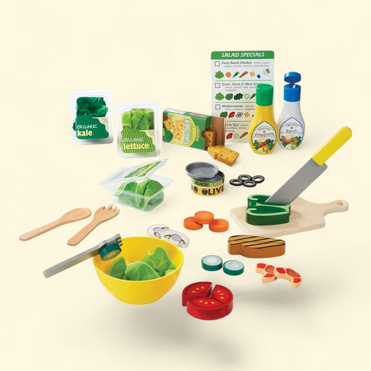 Melissa & Doug Slice and Toss Salad Play Food Set, 52 Pieces