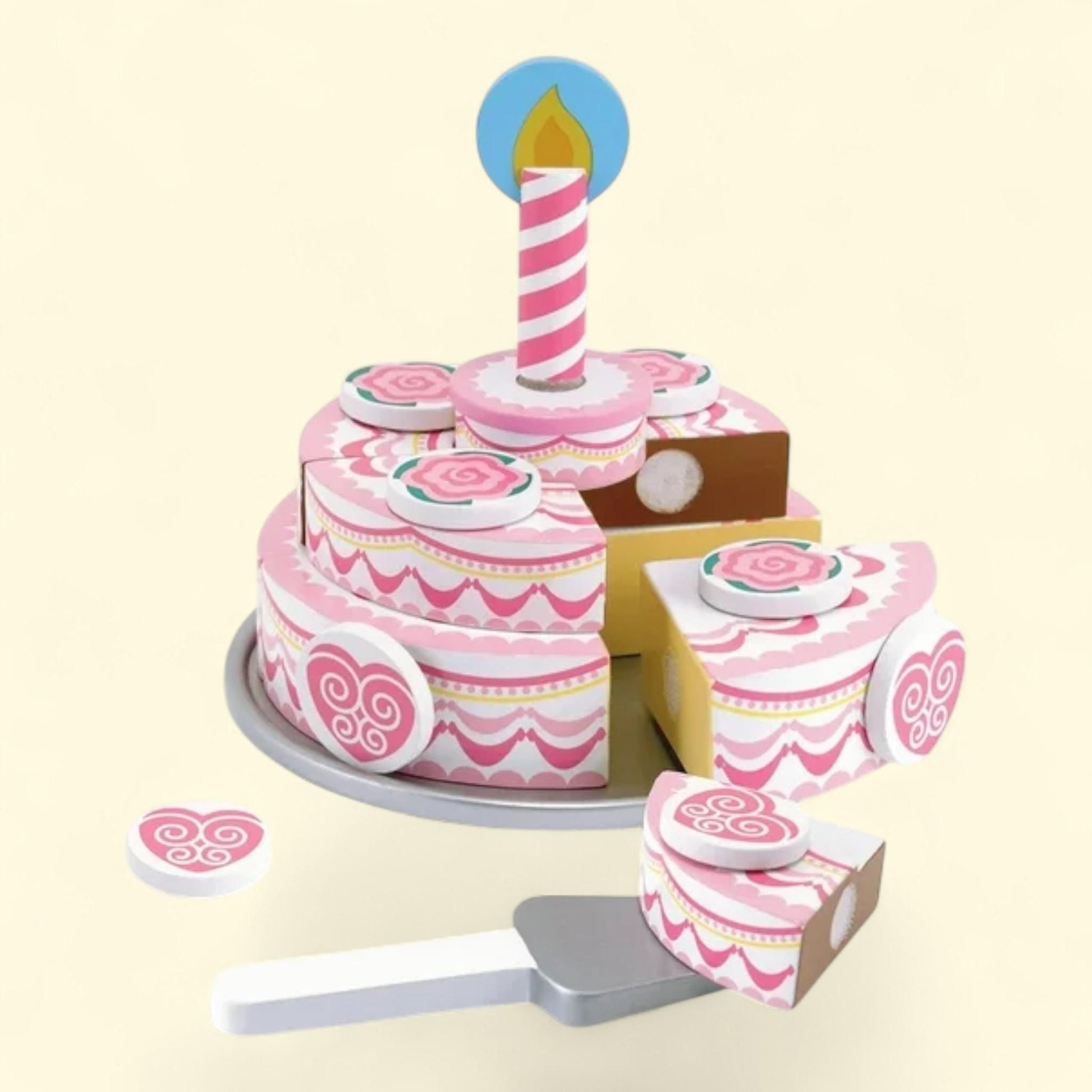 Melissa & Doug Wooden Party Cake Play Food Set, Triple-Layer, Presc... — authentic US product shipped worldwide by Treatspree