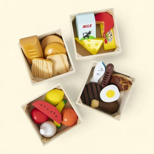 Melissa & Doug Food Groups, 21 Wooden Pieces and 4 Crates