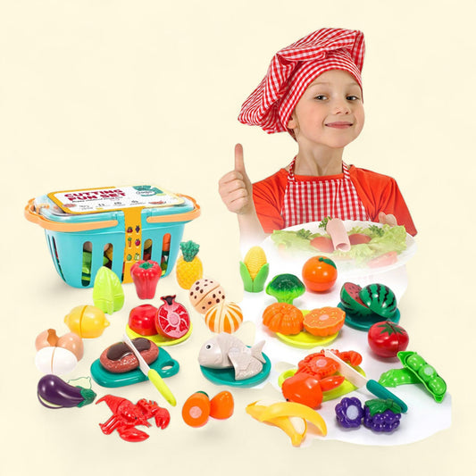 Mundo Toys Cutting Play Food Toy Set, 62 PCS
