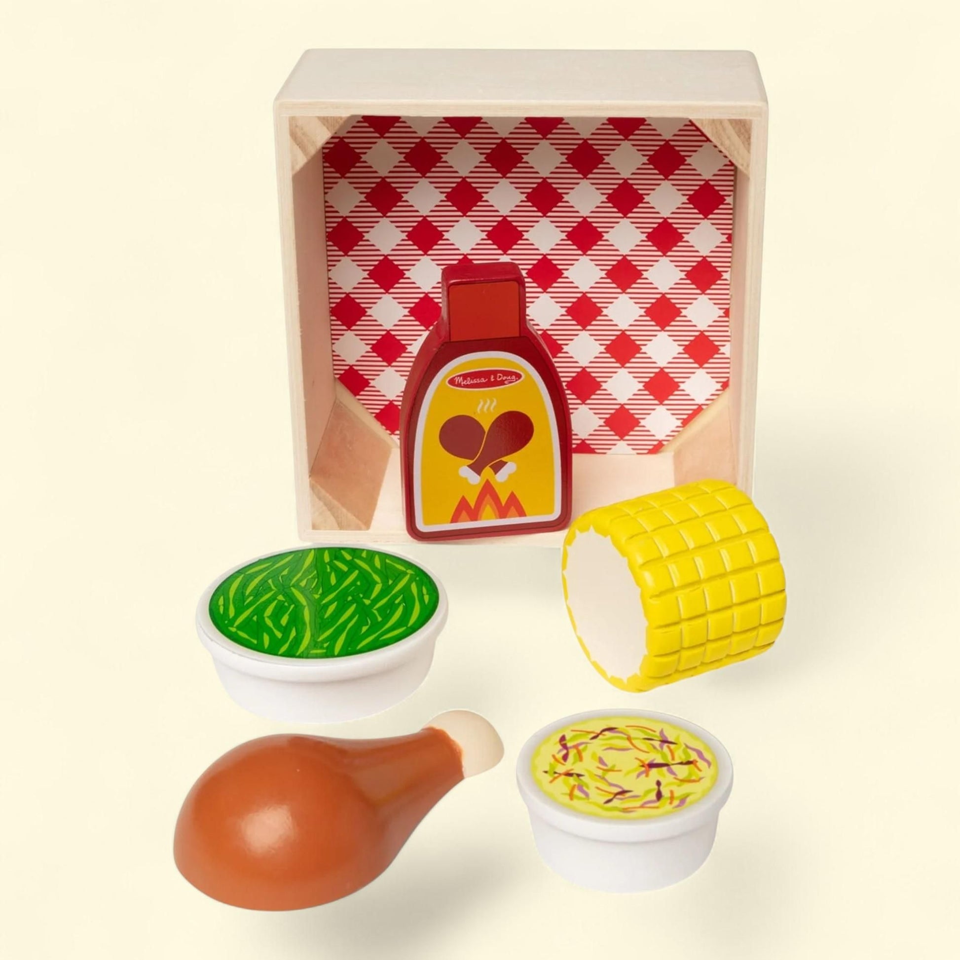 Melissa & Doug Wooden Dinner Picnic Box Play Food Set, 2+ — authentic US product shipped worldwide by Treatspree