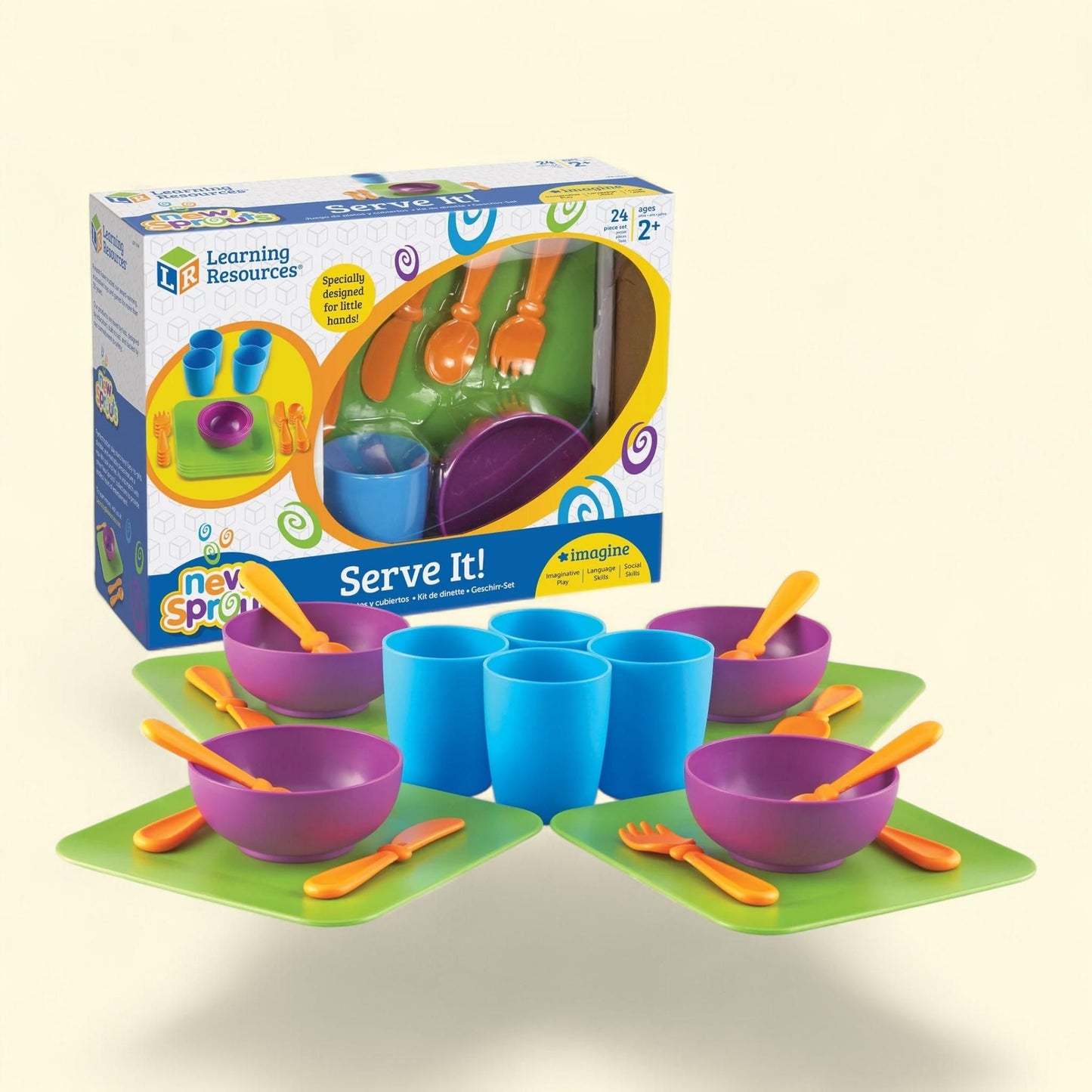 Learning Resources Sprouts Serve It! My Very Own Dish Set, 24 Pieces, Ages 2+