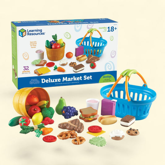 Learning Resources Sprouts Deluxe Market Set, Play Food, 18mos+