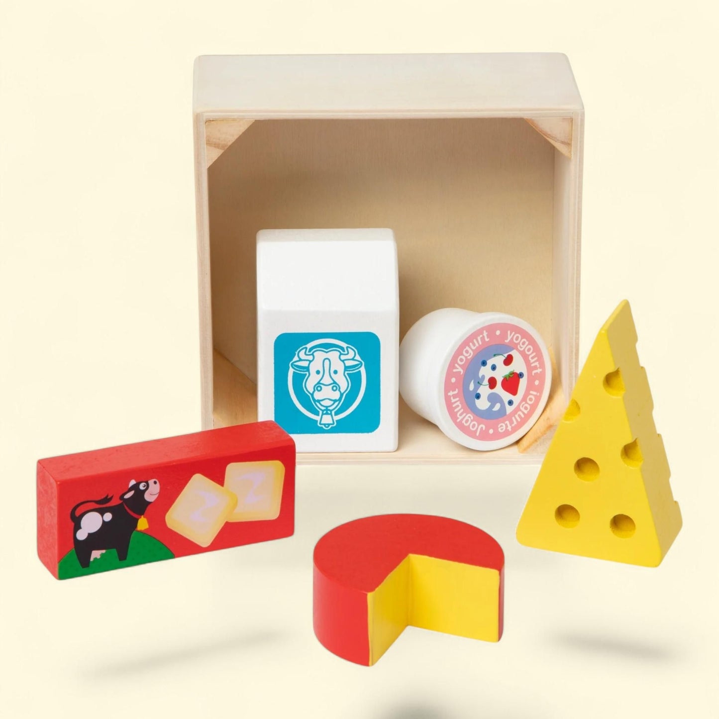 Melissa & Doug Wooden Food Groups Play Food Set - Dairy, FSC Certified