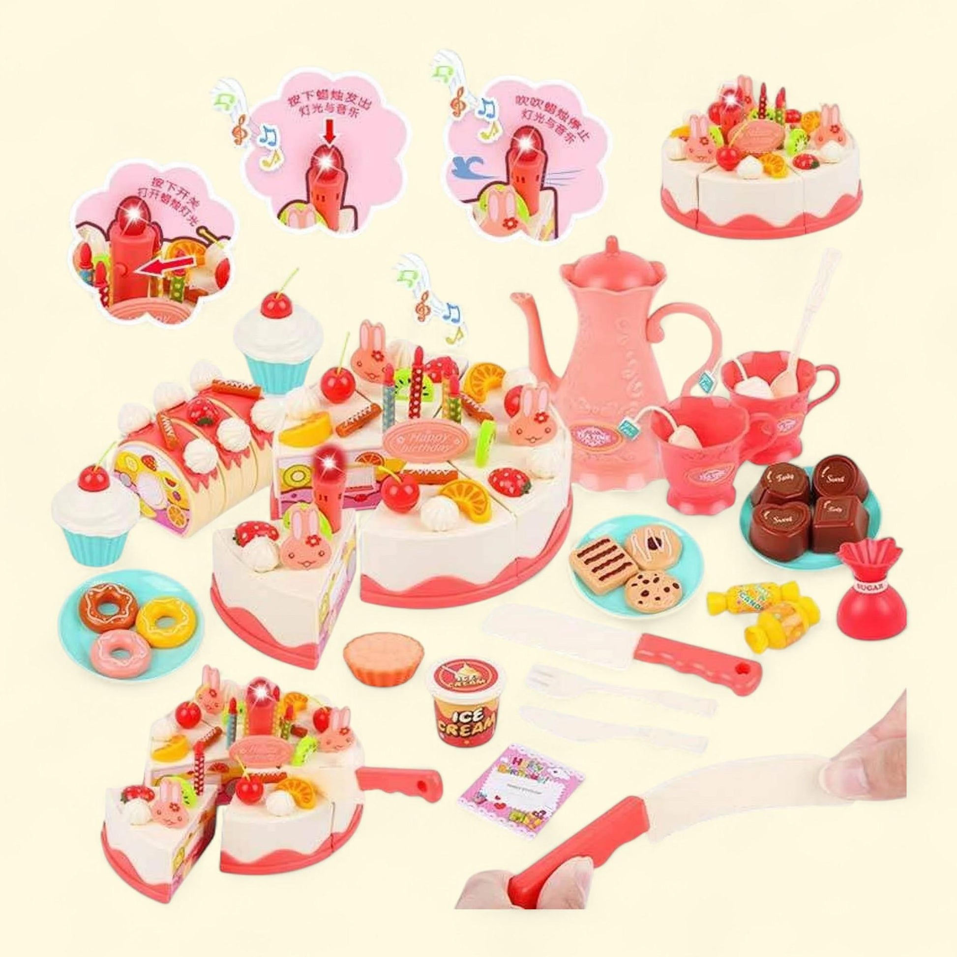 Mundo Toys Birthday Cake Pink Play Food Set, 82 Pieces — authentic US product shipped worldwide by Treatspree