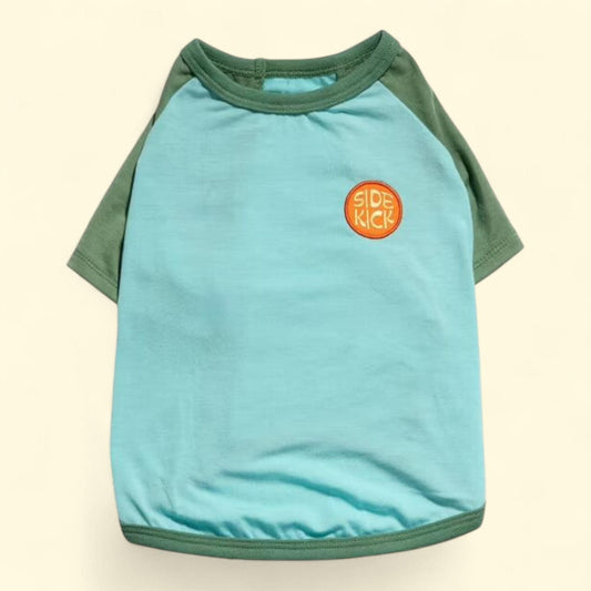 Oodles Side Kick Spring Raglan Dog T-Shirt, Small
