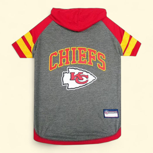 Pets First NFL Kansas City Chiefs Hoodie Tee Shirt, Small