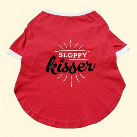 Vibrant Life Sloppy Kisser Dog T-Shirt, Red, M