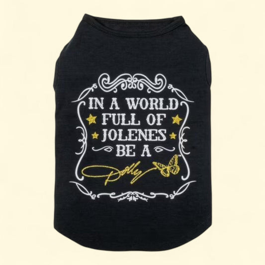 Doggy Parton Dolly Dog T-Shirt, Black, XS