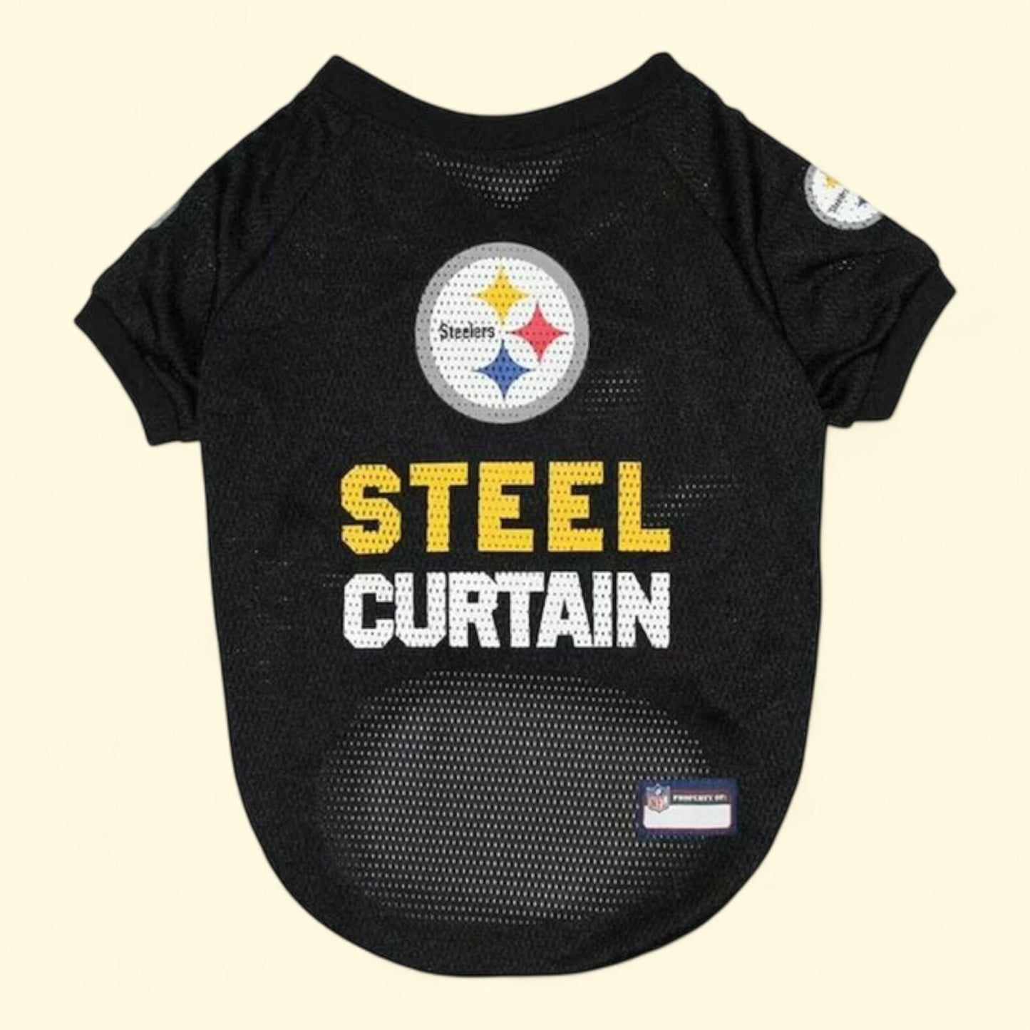 Pets First NFL Pittsburgh Steelers Premium Raglan Mesh Jersey, Medium