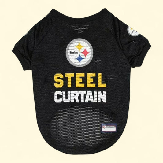 Pets First NFL Pittsburgh Steelers Premium Raglan Mesh Jersey, Medium