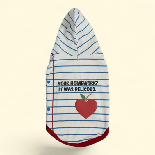 Jolly Knits Dog Hoodie, Studious Snaks, Small