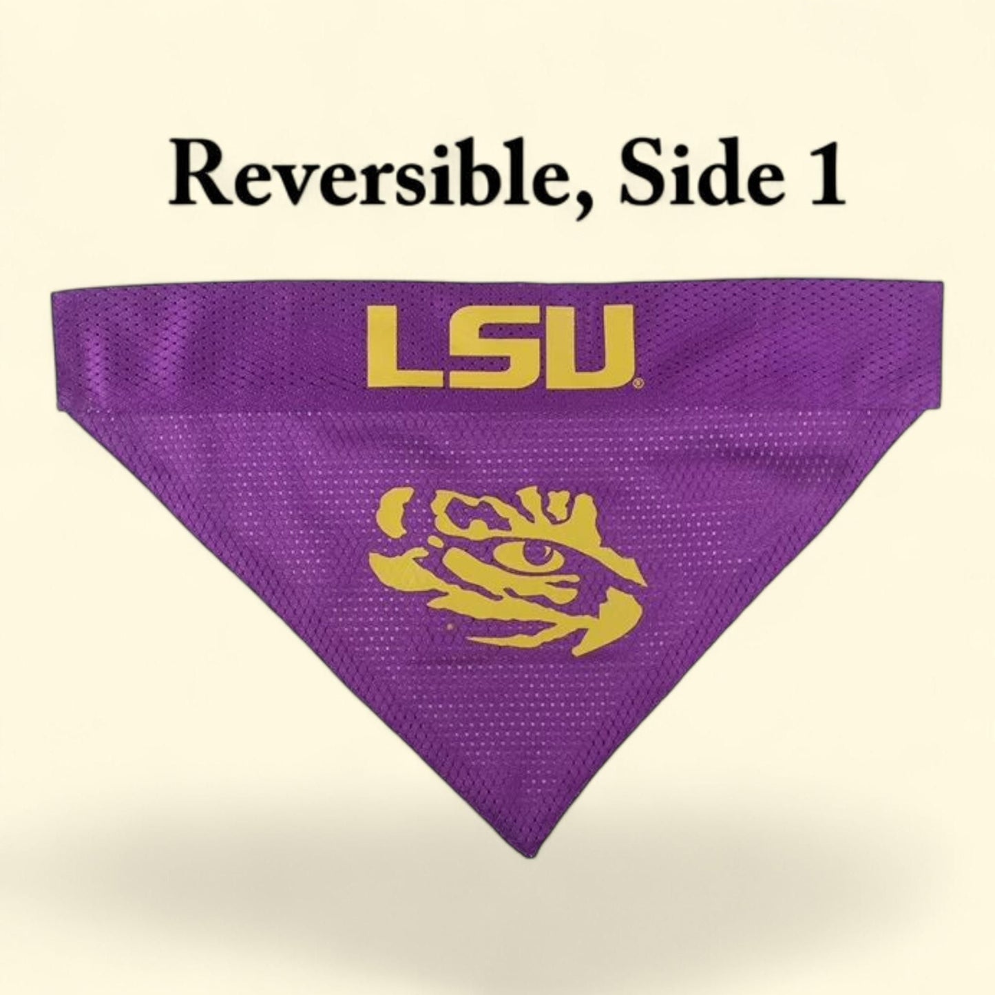 Pets First Collegiate Louisiana State Reversible Bandana, Home & Away Mesh & Premium Embroidery, for Dogs & Cats