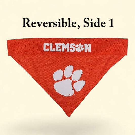 Pets First Collegiate Clemson Reversible Bandana, Home & Away, Mesh & Premium Embroidery, Dogs & Cats