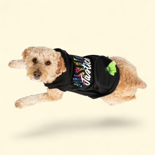 Justice Printed Fleece Hoodie, Black, M