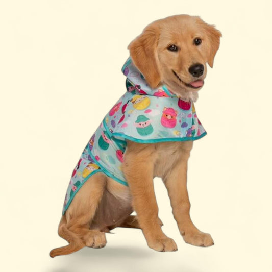 Jazwares Squishmallows Small Pet Raincoat, It's Raining, Ultra Soft, Apparel, Small