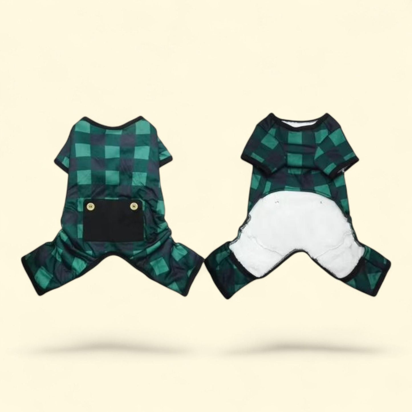 Pyjama « Best Furry Friends », motif à carreaux vert Buffalo, taille S
