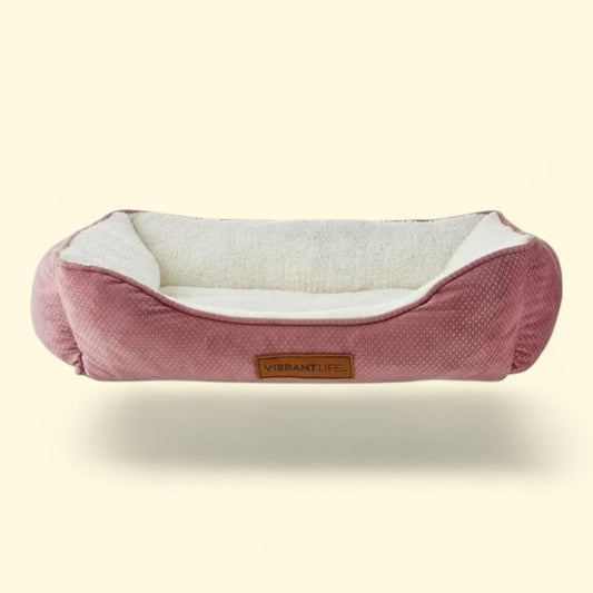 Vibrant Life Cuddler Pet Bed, Pink & White, Size