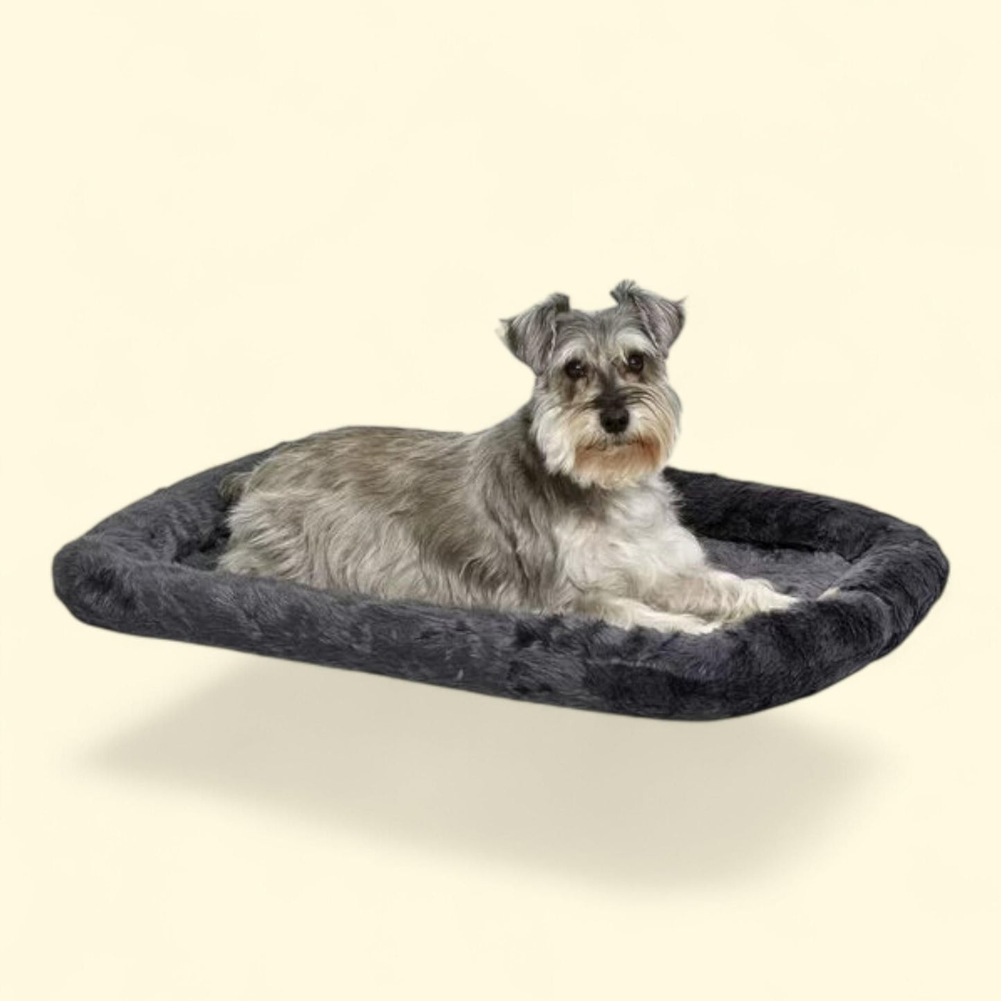 Midwest Homes For Pets QuietTime Gray Fleece Plush Bolstered Bed, Fits 30-inch Crate, Model-40230