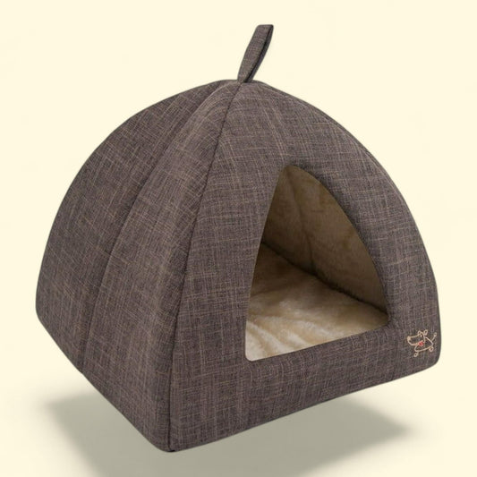 Best Pet Supplies Pet Tent Soft Bed, Gray Lattice, 16" x 16" x H:14"