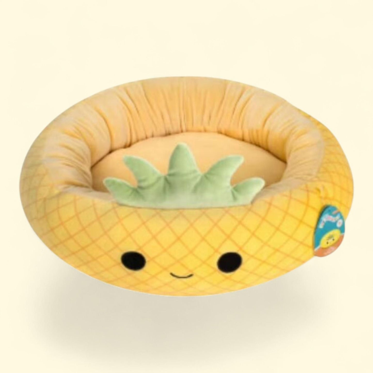 Lit pour animal de compagnie Squishmallows « Ananas », grand format (76 cm)