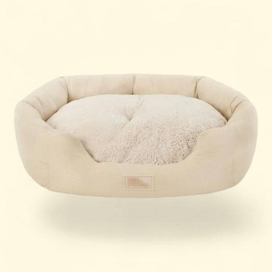 TOWN & COUNTRY EVERYDAY CuddleTown Faux Linen Pet Bed, Medium 28"x26"x8"