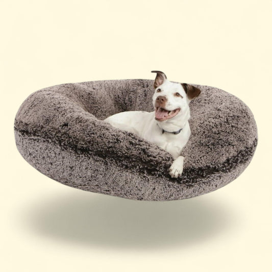 Signature Luxury Shag Bagel Pet Bed, Extra Plush, Frosted Willow, Size - [size]