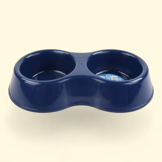 Vibrant Life Double Dog Feed and Water Bowl, Blue, 6.25 Cup Capacity