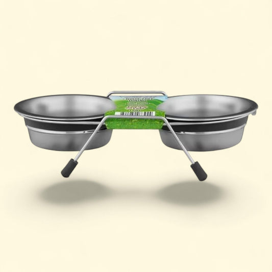 Loving Pets Silent Double Diner, Cat and Dog Food Bowl, small