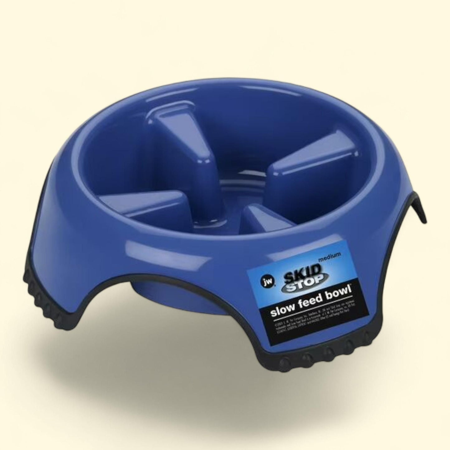 JW Pet Skid Stop Slow Feed Plastic Dog Bowl, 1 Cup, Medium