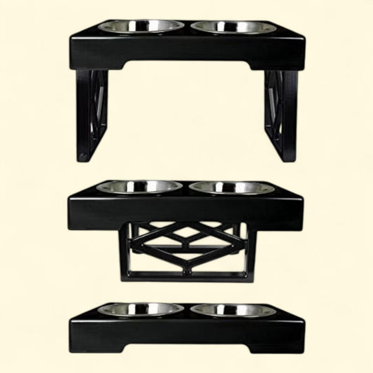 Pet Zone Designer Diner Adjustable Elevated Dog Bowls, 2 SS Bowls (7-Cup Capacity)
