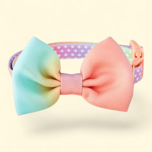 Vibrant Life Ombre 3D Bow Tie Dog Collar, Small