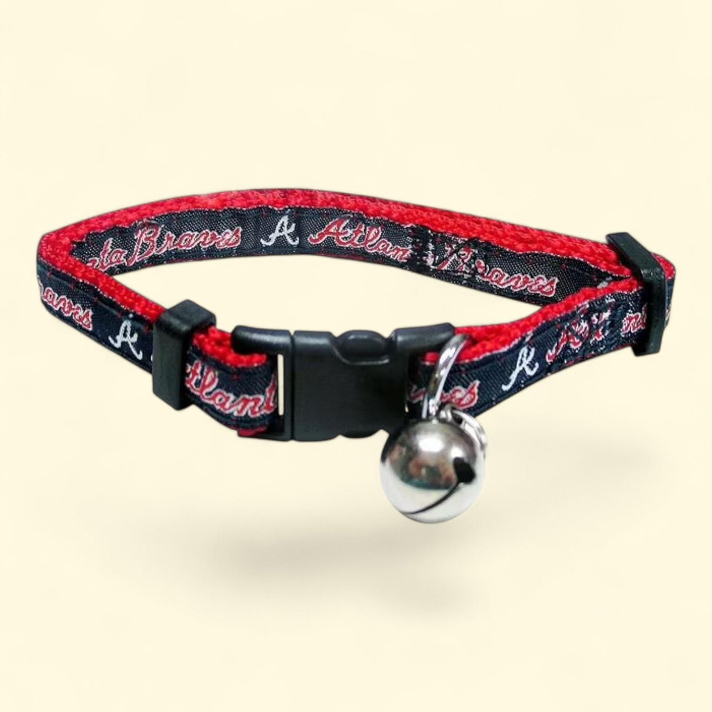 Pets First MLB Atlanta Braves Adjustable Cat Collar, Durable Nylon with Jingle Bell, 29 MLB Teams
