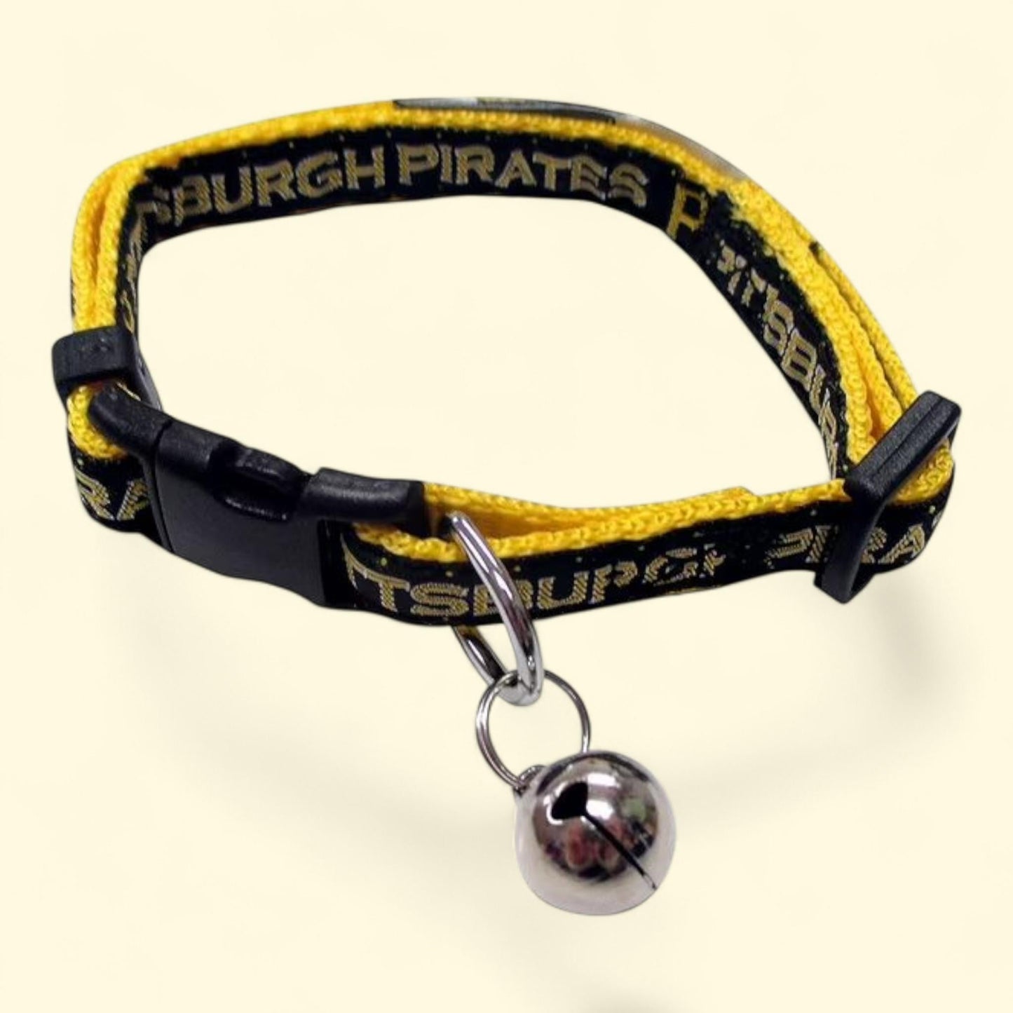 Pets First MLB Pittsburgh Pirates Adjustable Cat Collar, Durable Nylon with Jingle Bell, 29 MLB teams