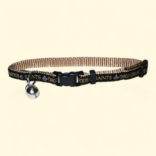 Pets First New Orleans Saints Cat Collar, Durable and Heavy Duty Nylon Web, Size: One Size