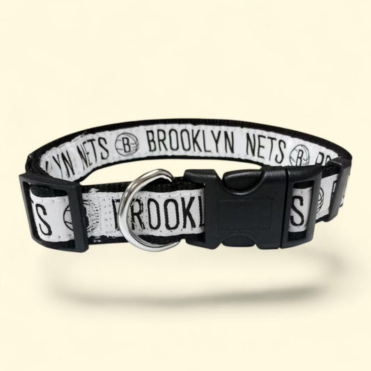 NBA Brooklyn Nets Nylon Pet Collar, Size Small