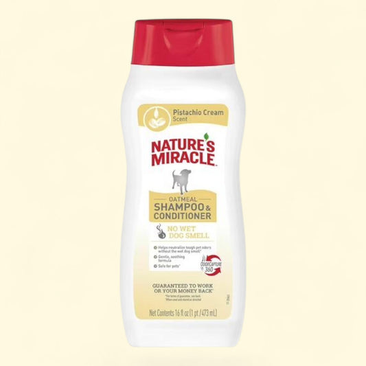 Natures Miracle Dog Shampoo & Conditioner, Pistachio Cream Scent, 16 oz