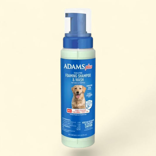 Adams Plus Flea & Tick Foaming Shampoo & Wash, 10 oz