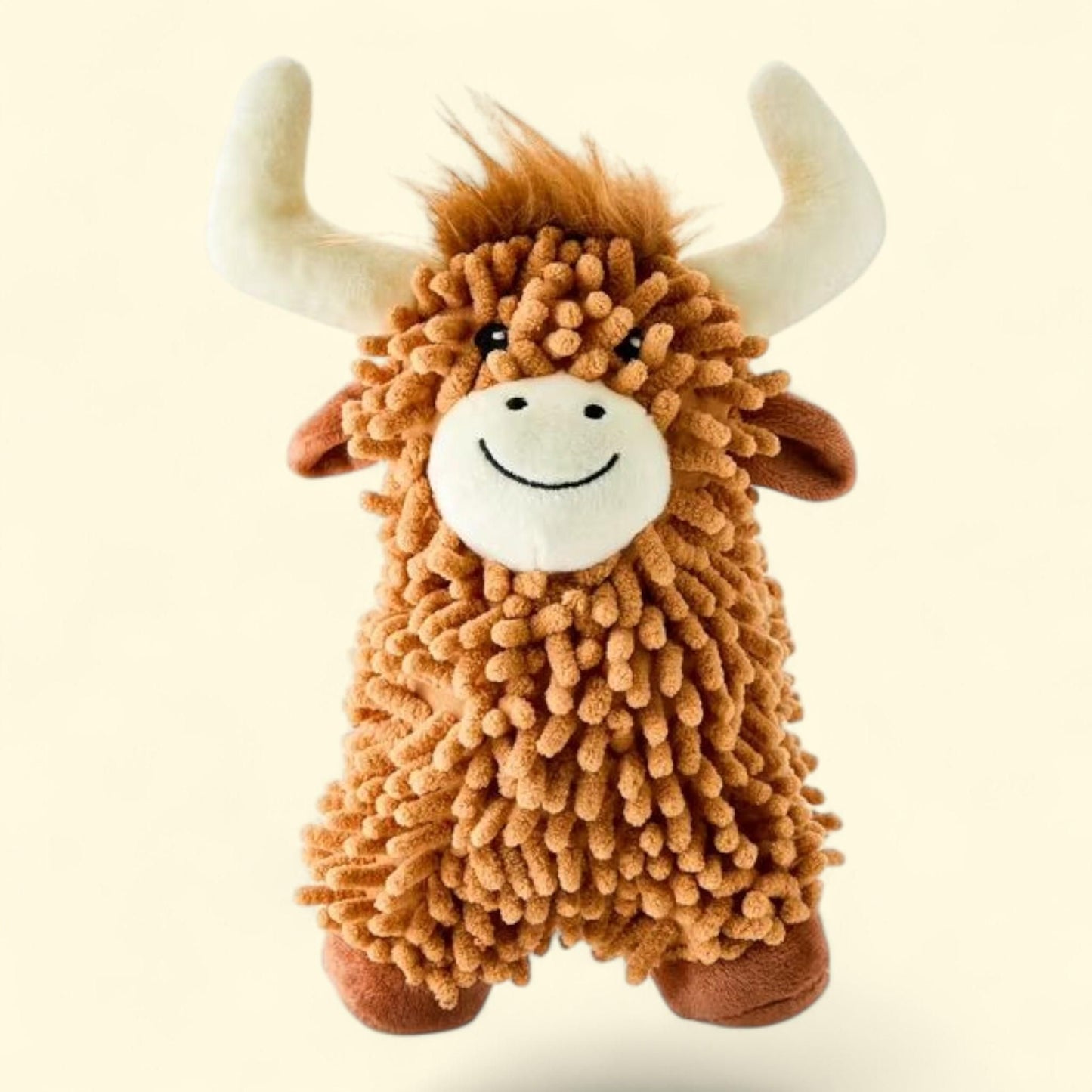 Vibrant Life Highland Cow Floppy Plush Dog Toy, Brown