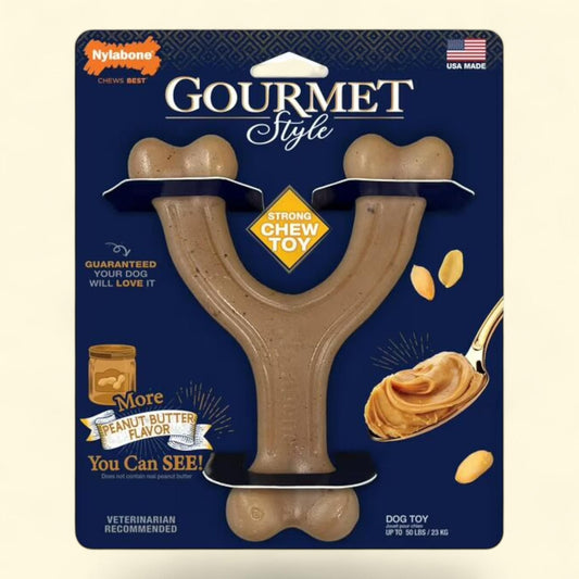 Nylabone Wishbone Dog Chew Toy, Peanut Butter, Large/Giant
