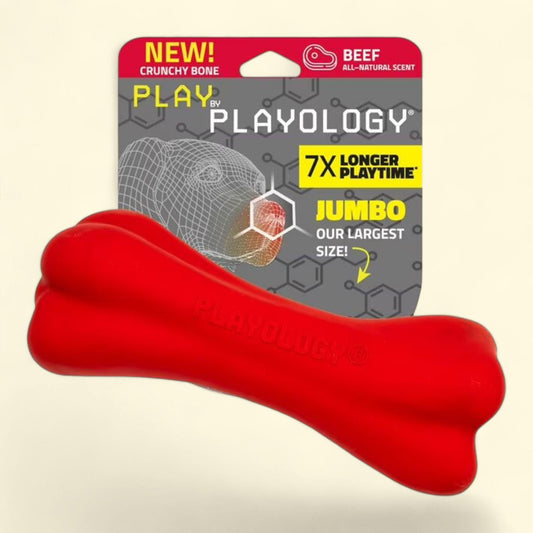 Play by Playology Crunchy Bone Dog Toy, Large