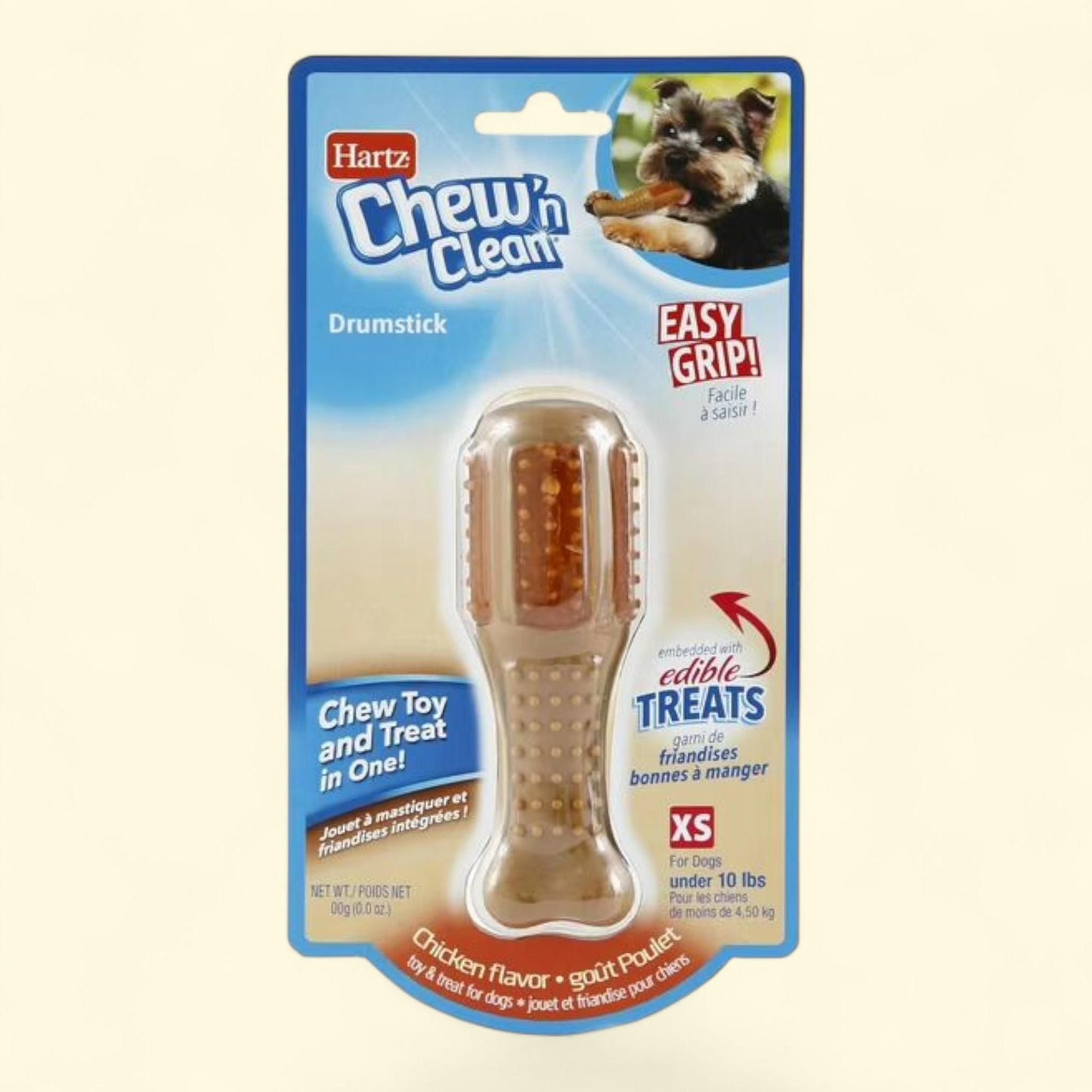 Hartz Chew 'n Clean Drumstick Dog Chew Toy, Extra Small