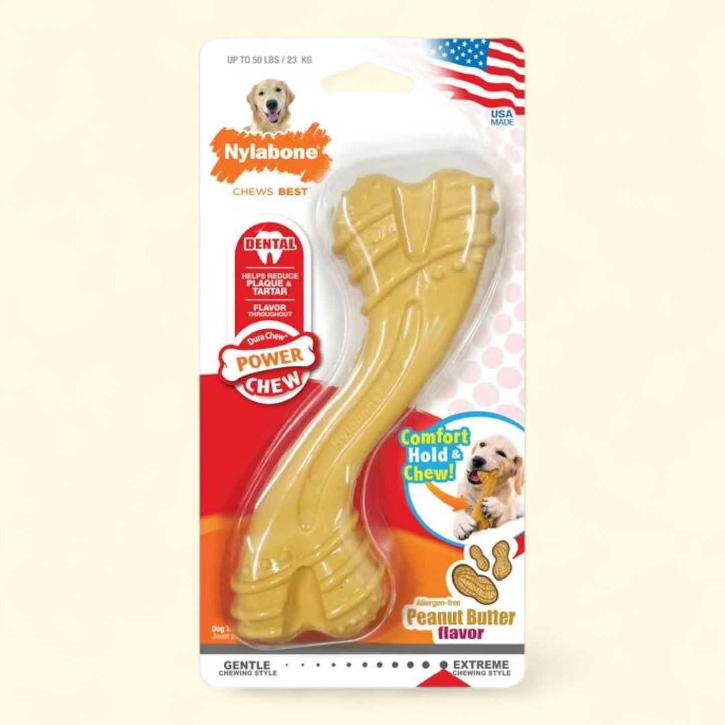 Nylabone Power Chew Curvy Dental Chew Toy for Dogs, Large